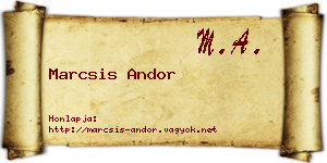 Marcsis Andor névjegykártya